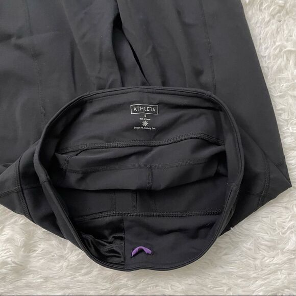 ATHLETA SUPPLEX LYCRA STRETCHY FLARED CAPRIS‎ LEGGINGS/ YOGA BLACK SZ small - Picture 8 of 11